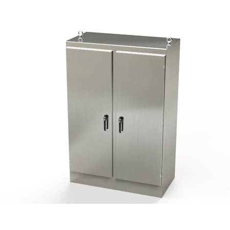 Saginaw Control & Engineering 3 Point Latch with Padlock/Keylock Handle Electrical Enclosures, 72 in H, 24 in D, 48 in W SCE-72EL4824SS6FSD